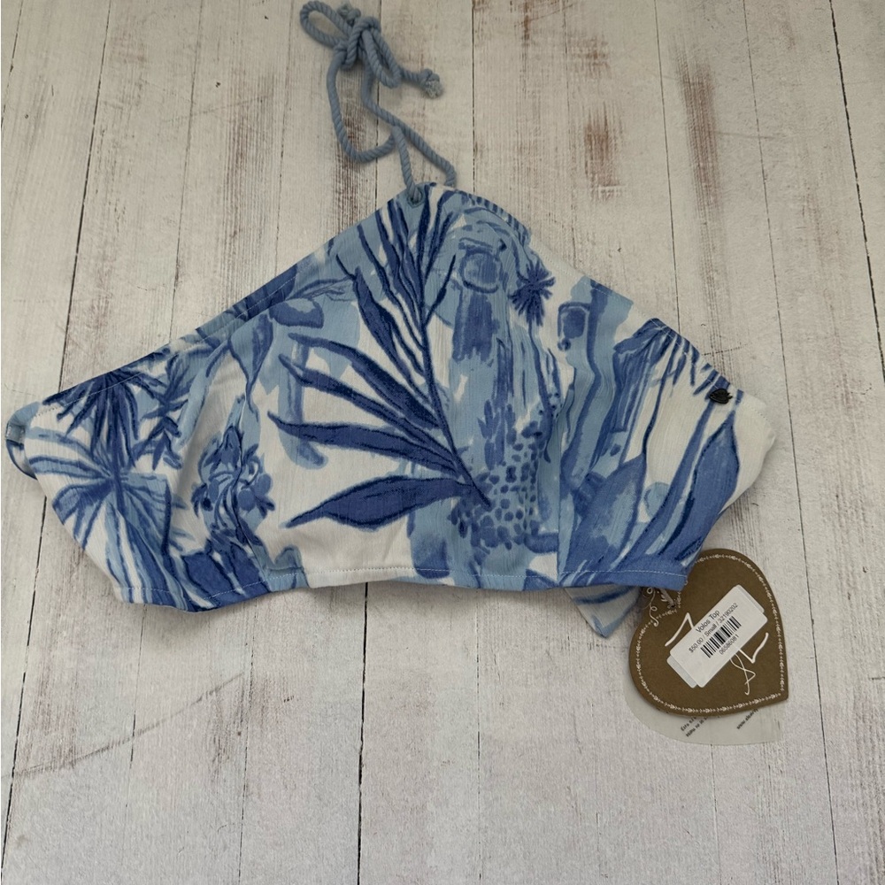 Blue Floral Crop Top